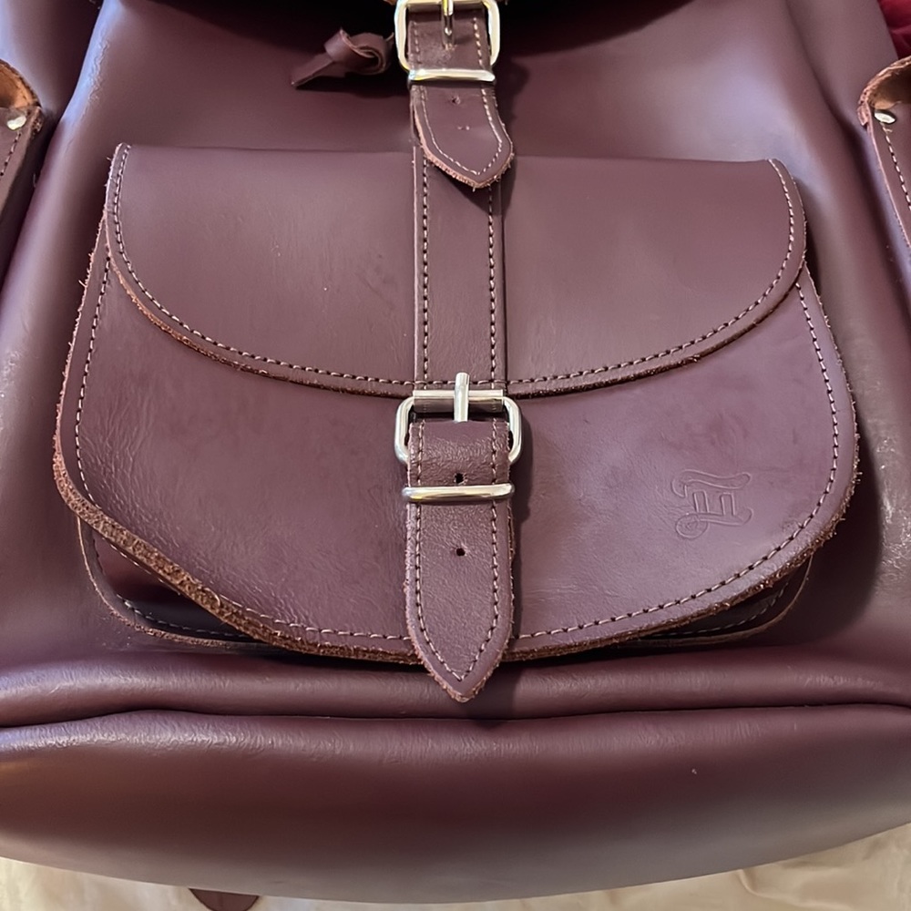Grafea Wine Colored Leather Backpack - image 2